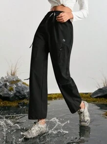 In My Nature Women's Outdoor Sports Water-Resistant Wide Leg Pants Hiking Women Clothes - Black - View 9