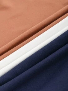 SHEIN Bộ 6 món/Bộ quần áo thun dài tay cổ tròn túi màu đơn giản cho bé trai, phù hợp với mọi mùa - Nhiều màu - Xem 4