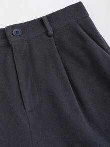 SHEIN Unity 女士高腰羊毛直筒下摆阔腿休闲裤，秋冬