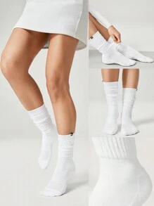 GLOWMODE 2 Pairs Cozy Cotton-Blend Slouch Daily Support Socks Gym