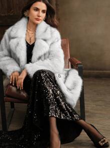 Anewsta Mid-Length Fluffy Fluffy Cardigan For Women, Classic Versatile Design