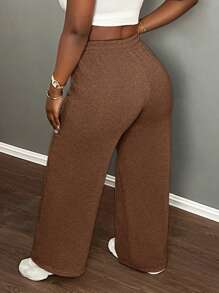 Slaydiva Casual Grey Loose Fit Straight Leg Pants