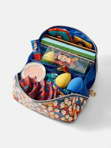 Frida Kahlo X SHEIN 全覆盖肖像花卉印花 3D 方形化妆包、礼品