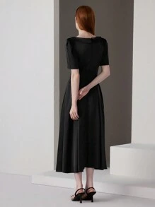 SHEIN Belle Solid Tube Formal Dress - Black - View 2