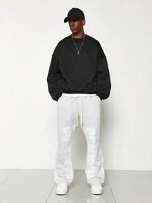 SUMWON Pantalón de chándal de rendimiento atlético con estampado lateral, ropa de estar en casa con ajuste ceñido, pierna entapizada, tobillo elástico, para trotar, gimnasio, entrenamiento, ropa deportiva de invierno