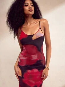 Forever 21 圣诞节 勃艮第 酒红色 返校节茶会 派对 女士连衣裙 - 黑色 - 查看 4