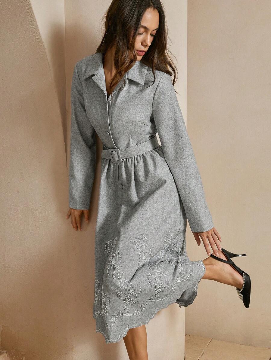 Anewsta 女式优雅修身长袖中长外套