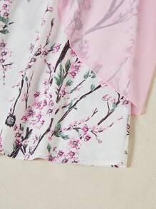 EMERY ROSE 2pcs Floral Print Sleeveless Dress And Solid See-Through Jacket Elegant Set - Multicolor - View 6