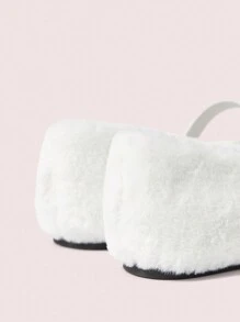 CUCCOO DOLLMOD Women's Fashion Black Mesh Flat Ballet Flats - White - View 8