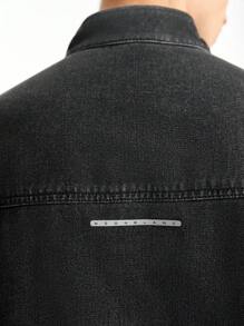 NEON BLANC Men's Streetwear Patchwork Denim Jacket