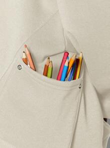 SUMWON Oversized Youth Hoodie Casual College Graphic Sweatshirt Fall Winter Wear School Pullover - Apricot - View 5