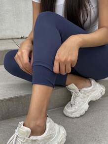 DAZY Women's Casual Brushed Skinny Leggings, Autumn/Winter Women Fleece Tights - Royal Blue - View 7