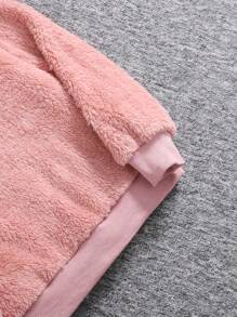 SHEIN Leap Crew Tween Girl Solid Drop Shoulder Pullover Sweatshirt 2 Pieces/Set For Daily Wear In Fall/Winter - Multicolor - View 5