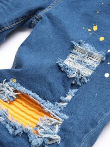 Manfinity LEGND Jeans casuales de corte slim con bolsillo y desgastados para hombre