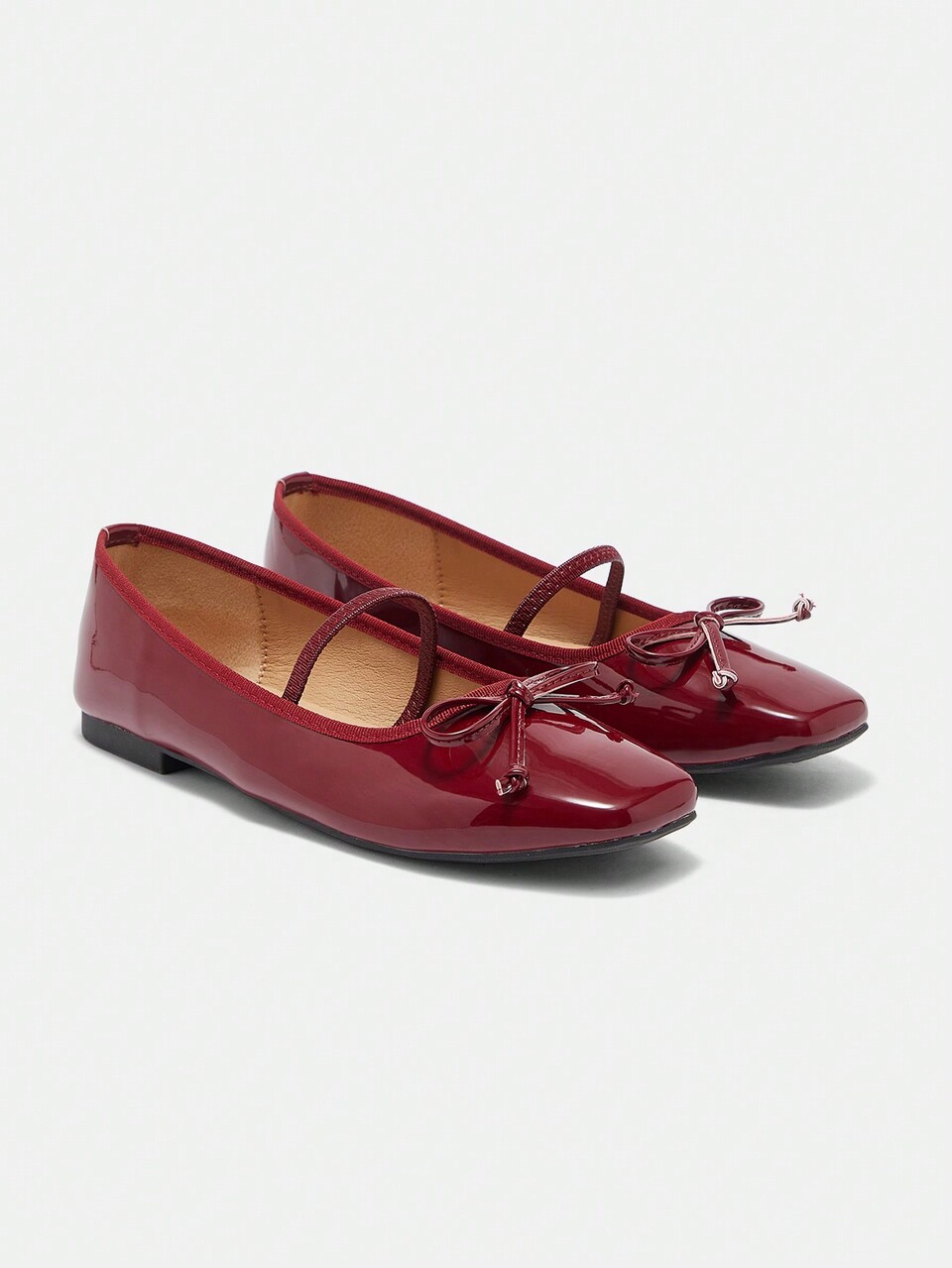 CUCCOO BIZCHIC Women's Fashionable Bow Decor Flat Shoes BURGUNDY Flats Spring Shoes Spring Break Easter For Christmas Spring Shoes