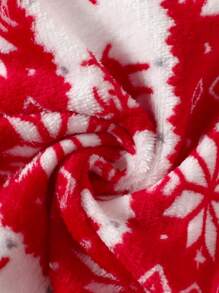 1 件女婴休闲豹纹毛绒长袖运动衫 - 紅色 - 查看 6