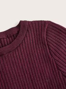 Modelyn 2 件套女士纯色圆领短袖上衣和优雅针织裙套装 2 件套