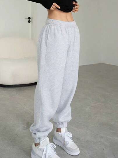 INAWLY Solva Women's Solid Color Elastic Waist Drawstring Relaxed Fit Casual Sweatpants Graduation,Back To School Outfits,Graduation,Teacher Outfits For Women,Back To School Fall Cloth For Women