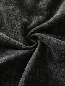 Manfinity BRENVOR 男士扎染针织休闲宽松弹力短袖T恤 - 黑色 - 查看 7