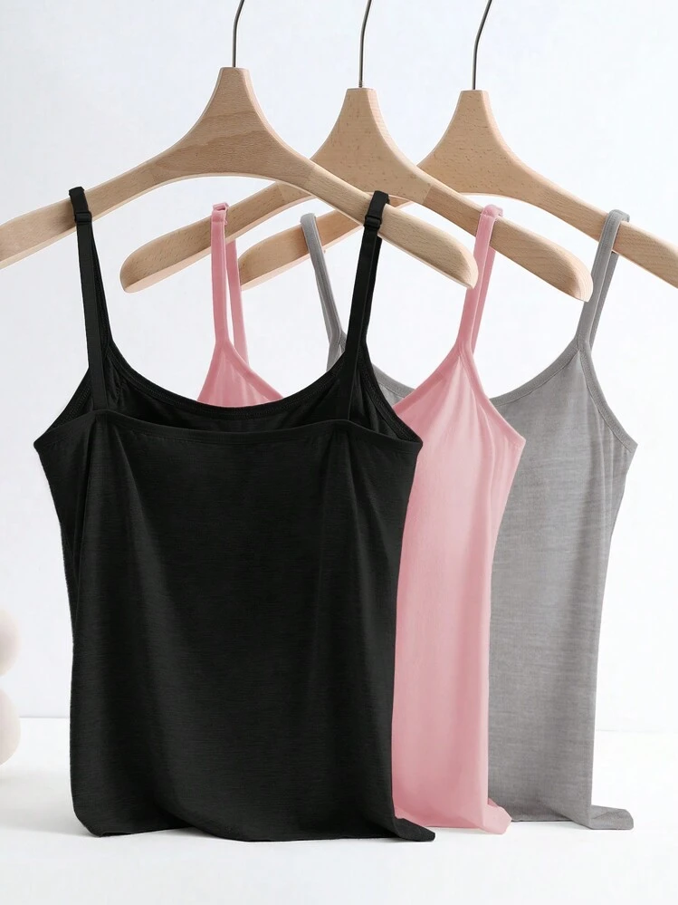 GlowEve Women's Plain Strap Simple Camisole, Casual Daily Wear