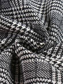 Plus Size Women Elegant Houndstooth Pleated Button Pencil Skirt