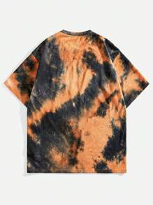 Manfinity NXTstreet Men's Tie Dye Loose Knit Short Sleeve T-Shirt Set - Orange - View 9