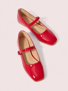 CUCCOO DOLLMOD 女士方头露跟平底凉鞋新年假期 - 紅色 - 查看 9