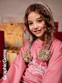 2 件套 Tween Girl 字母印花运动衫和撞色运动裤圣诞套装 - 粉色 - 查看 6