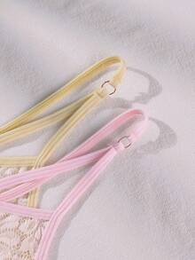 4 件套女士性感蕾丝内衣 - 彩色 - 查看 4