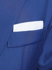 SHEIN Bộ 2 quần áo vest và quần dài thường ngày sang trọng cho bé trai tuổi teen, tiệc cưới, trở lại trường, thích hợp cho sinh nhật, đám cưới, tốt nghiệp, giáng sinh, halloween - Màu xanh lam - Xem 4