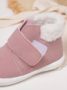 可爱时尚的女童保暖内衬粉色婴儿靴 - 粉色 - 查看 5