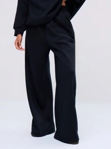 MUSERA Pantalón de chándal de pierna ancha con detalle de bolsillo, para primavera, vacaciones, aeropuerto, vacaciones de verano casual
