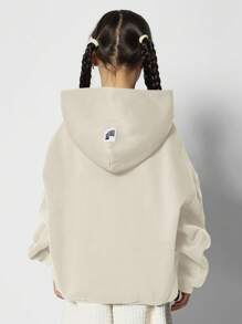 SUMWON Oversized Youth Hoodie Casual College Graphic Sweatshirt Fall Winter Wear School Pullover - Apricot - View 2