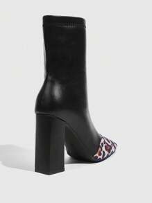 CUCCOO SZL Giày bốt nữ mũi vuông đế dày thời trang gợi cảm họa tiết da báo ôm sát và sang trọng - màu đen - Xem 10