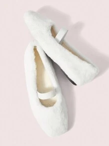 CUCCOO DOLLMOD Women's Fashion Black Mesh Flat Ballet Flats - White - View 9