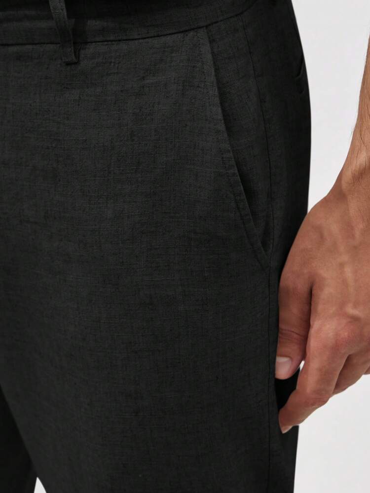 Pantalon de costume d'été pour hommes en lin, style vieux argent, tissage de bambou tricoté en forme de cône, décontracté pour les affaires