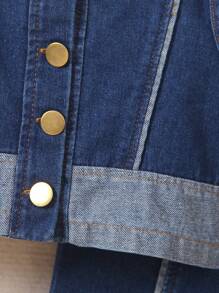 SHEIN Genkimix Kids Baby Girls' Top And Pants Combo Set, Summer Clothes - Blue - View 5