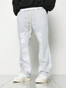 SUMWON Pantalón de chándal de rendimiento atlético con estampado lateral, ropa de estar en casa con ajuste ceñido, pierna entapizada, tobillo elástico, para trotar, gimnasio, entrenamiento, ropa deportiva de invierno