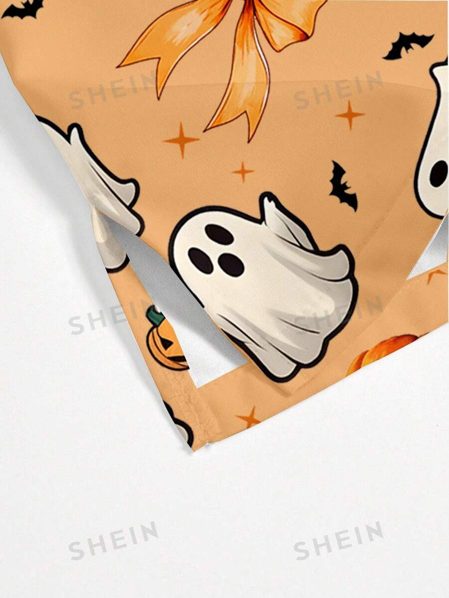 SHEIN TaskFit Halloween Ghost Print Nurse Uniform Set SHEIN EUR