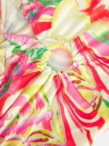 Teenage Girls Casual Colorful Graffiti Random Print Strap Dress - Multicolor - View 5