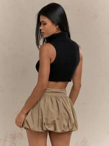 MISSGUIDED 泡泡迷你裙 - 卡其色 - 查看 2