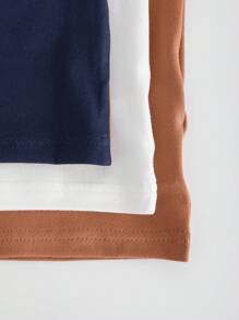 SHEIN Bộ 6 món/Bộ quần áo thun dài tay cổ tròn túi màu đơn giản cho bé trai, phù hợp với mọi mùa - Nhiều màu - Xem 8