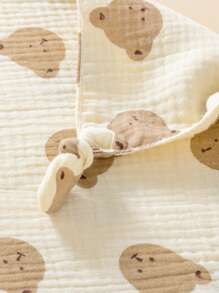 2 件装 100% 纯棉婴儿熊图案多用途平纹细布手帕/口水围兜 - 彩色 - 查看 8