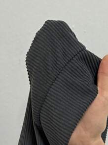 SHEIN 孕妇休闲落肩拉链连帽夹克，春秋 - 灰色 - 查看 4