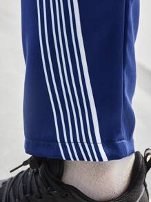 SHEIN Tween Boy Star Print Casual Loose Pants With Pockets, Spring Autumn - Navy Blue - View 3