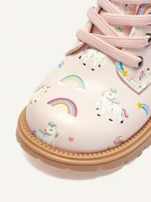 Cozy Pixies Autumn/Winter Fashion Casual Cute & Comfortable Soft Bottom Unicorn Print Baby Girl  Boots
