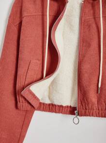 Chiquease Thermal Lined Hooded Jacket - Orange - View 5