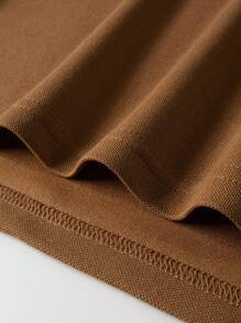 Manfinity Homme Camiseta polo de manga corta y cuello a rayas casual de verano para hombre - Marrón - Ver 3