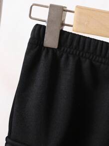 SHEIN 2pcs Baby Boys'  Long Sleeve Sweatshirt And Pants Set With Plush Retro Pattern