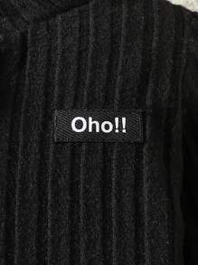 SHEIN 男婴纯色羊毛连体衣，柔软舒适休闲风格，适合秋冬季外出、户外玩耍、度假、日常生活、旅行，配有帽子 - 黑色 - 查看 6